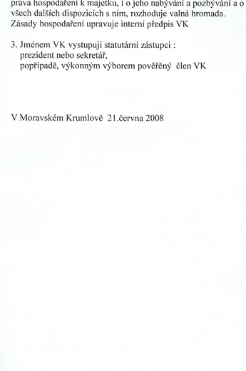 Stanovy organizace